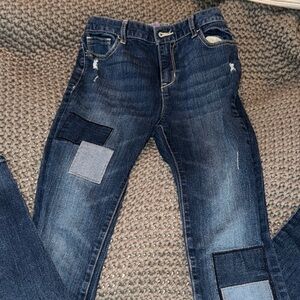Big girls old navy skinny jeans Dark Blue Patchwork Jeans